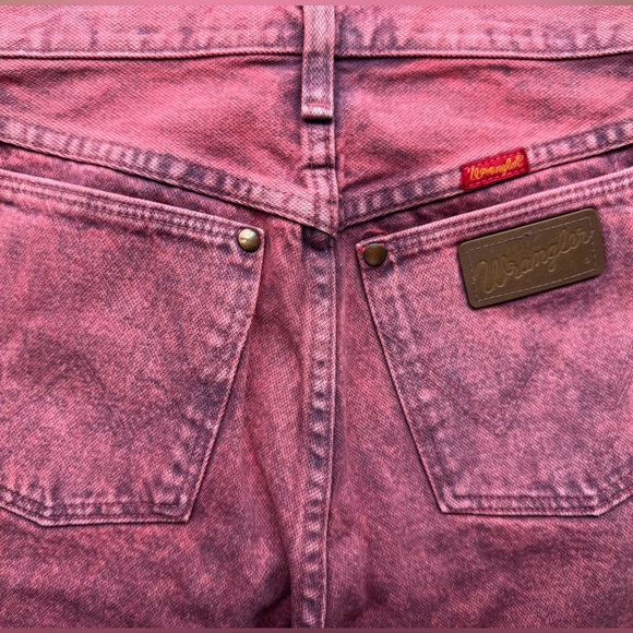 Wrangler Denim - VINTAGE Wrangler Pink Jeans 3x36 Tall Straight Leg Western Cowboy USA Made 90s